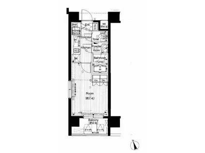 アーリアシティ田端(1K/6階)の間取り写真