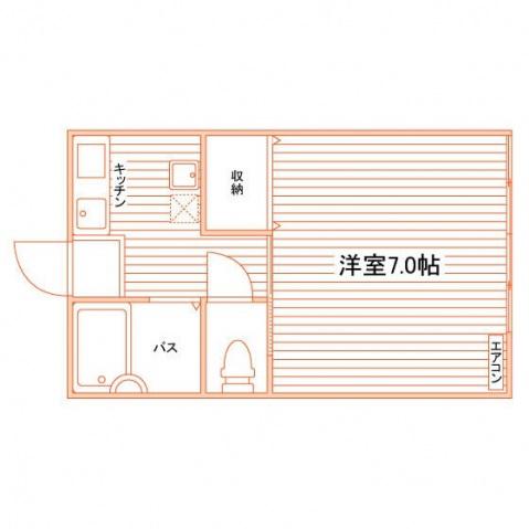 シティハイツ大松沢(1K/2階)の間取り写真