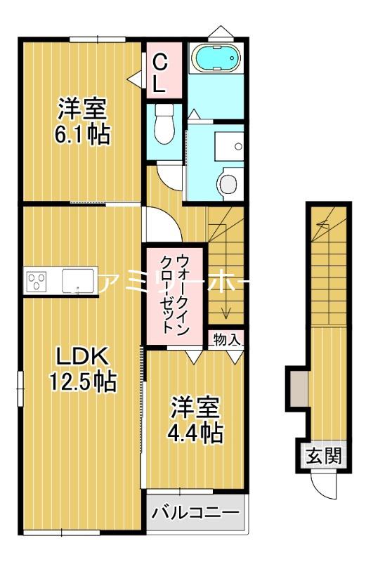 グランエスポワール(2LDK/2階)の間取り写真