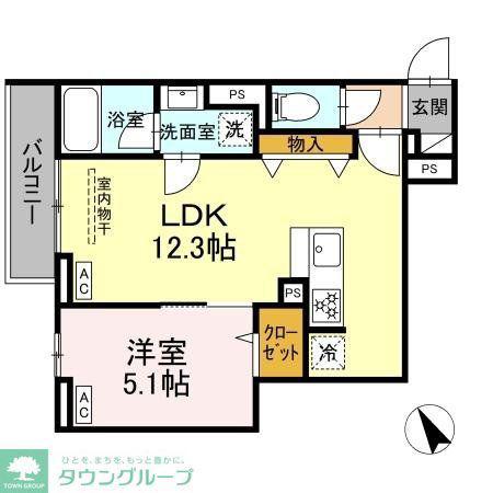 セレスティア桜上水(1LDK/2階)の間取り写真
