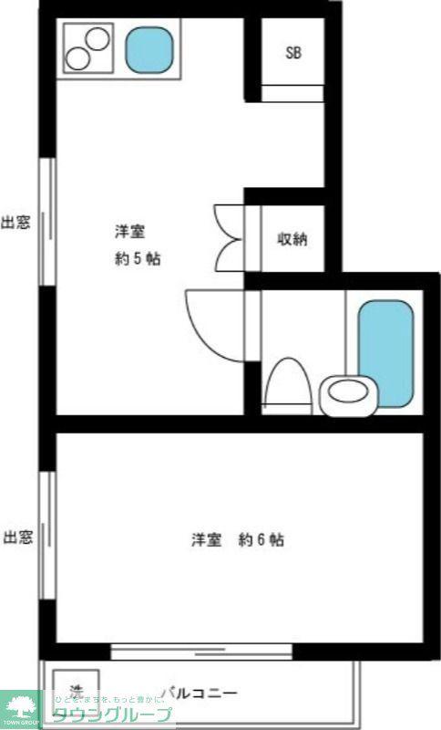 マック大久保(1DK/3階)の間取り写真