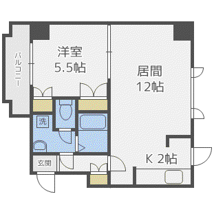 プラザ中島公園(1LDK/7階)の間取り写真
