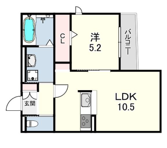 カリーナコート(1LDK/2階)の間取り写真