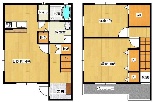 エルシスガーデン府中町(2LDK/1階)の間取り写真