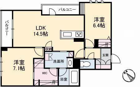 ジェイド(2LDK/3階)の間取り写真