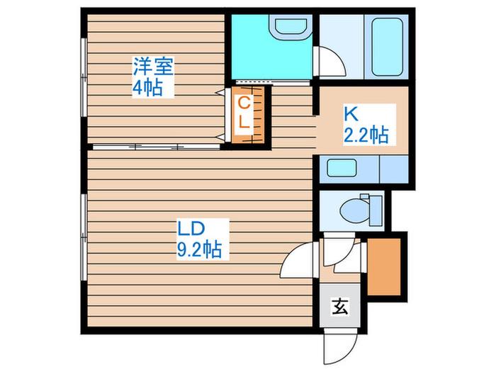 BIRCH(1LDK/4階)の間取り写真