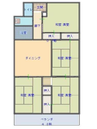 コーニッシュ西中島(4DK/5階)の間取り写真