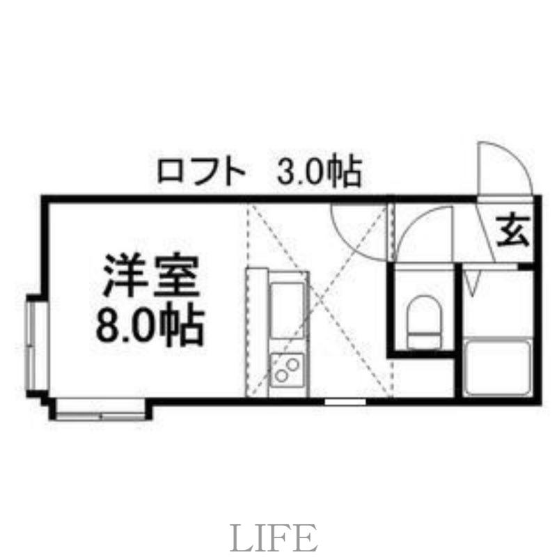 グランプリ水車町(1K/2階)の間取り写真