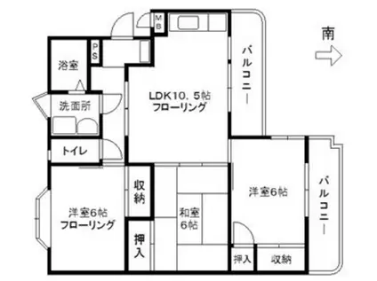エフティー(3LDK/3階)の間取り写真