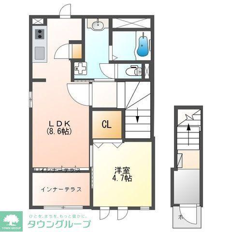 アプリール(1LDK/2階)の間取り写真
