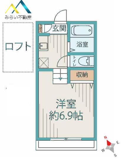 フリーハンド上大岡(1K/1階)の間取り写真