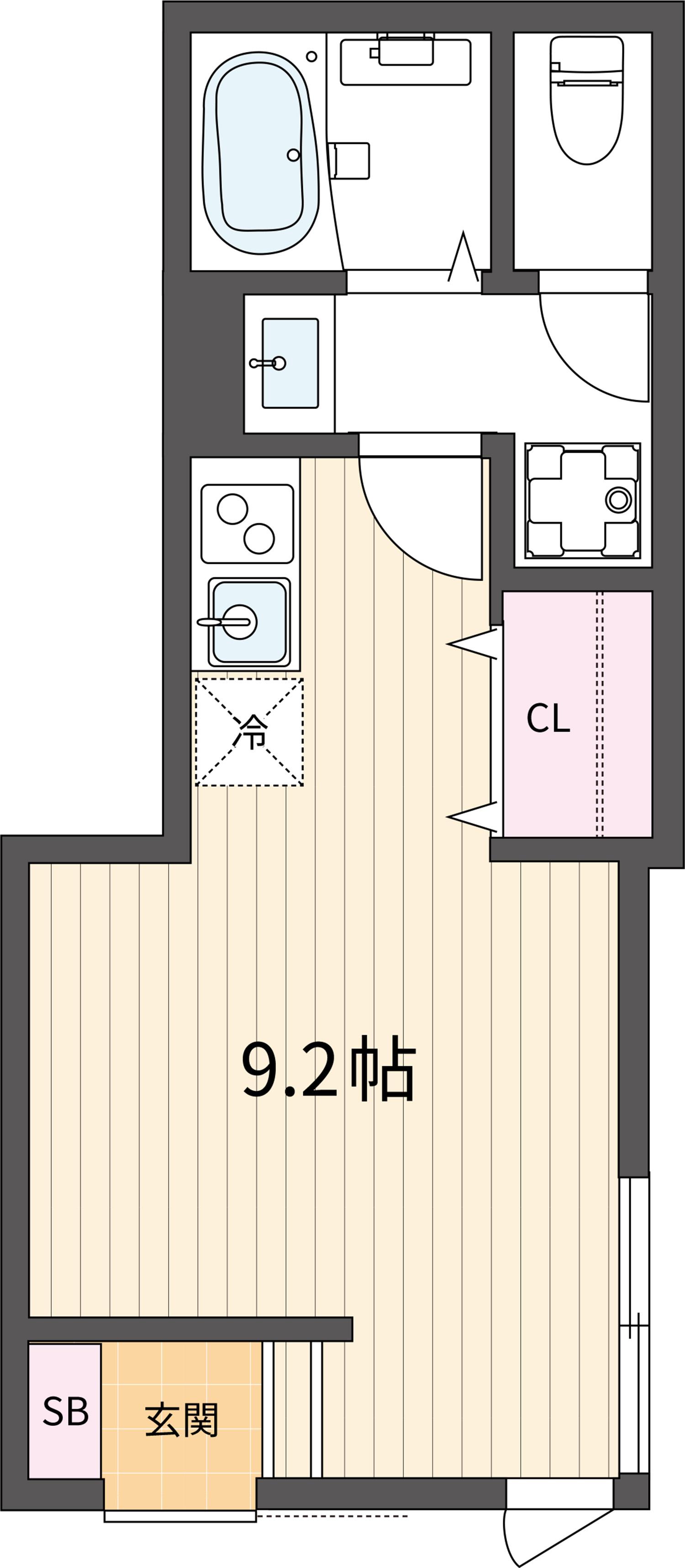 I-AREA中野(ワンルーム/1階)の間取り写真