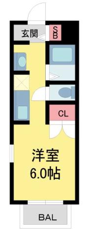 エスポワール甲陽園(ワンルーム/1階)の間取り写真