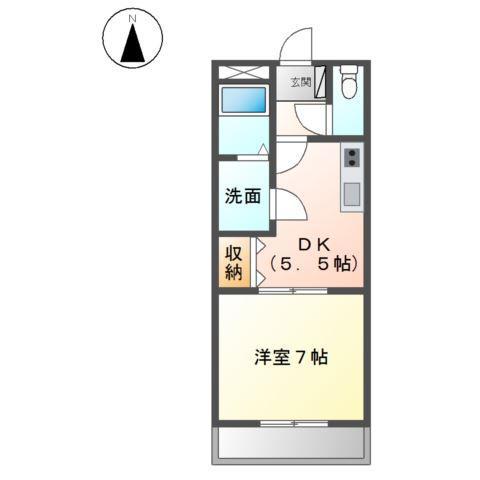 ガーデンホームオーブ(1DK/1階)の間取り写真