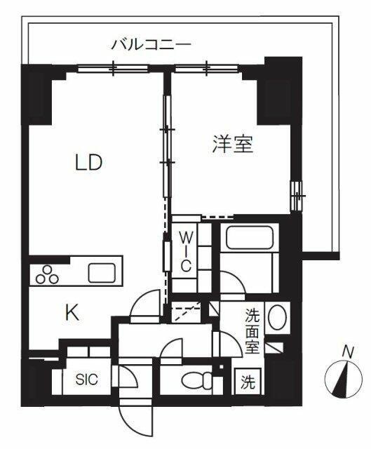 プライムメゾン千葉新町(1LDK/10階)の間取り写真