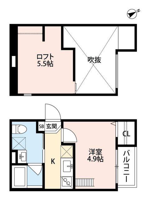 サンテラス住之江公園(1K/2階)の間取り写真