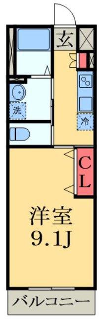 マウンテンフィールド(1K/2階)の間取り写真