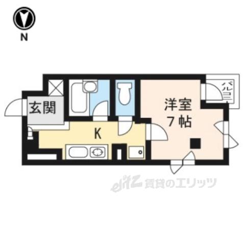 パインフィールド御池(1K/9階)の間取り写真