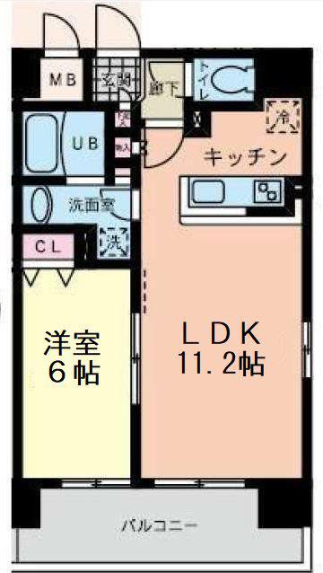 東ビル(1LDK/8階)の間取り写真