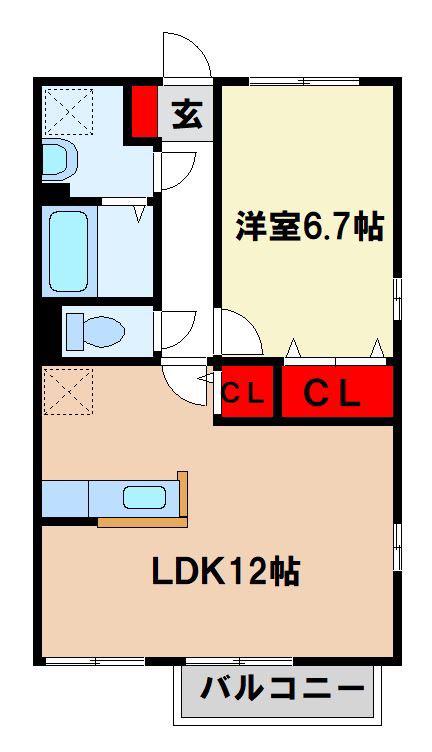 コスモアネックス(1LDK/1階)の間取り写真