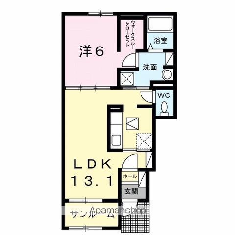 アルドール アサヒ I(1LDK/1階)の間取り写真