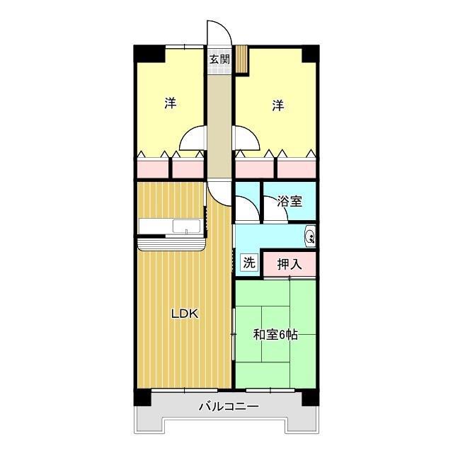 エストワン(3LDK/5階)の間取り写真