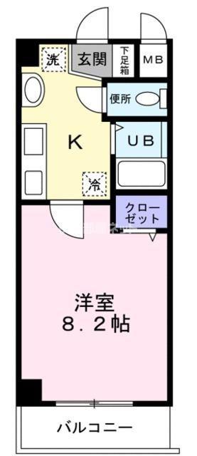 プレジール坂戸(1K/3階)の間取り写真
