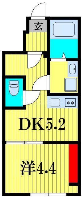 ルナアルタ(1DK/1階)の間取り写真