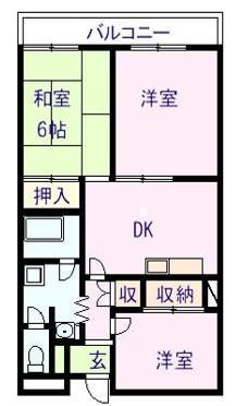 キャッスル長沢(3DK/4階)の間取り写真