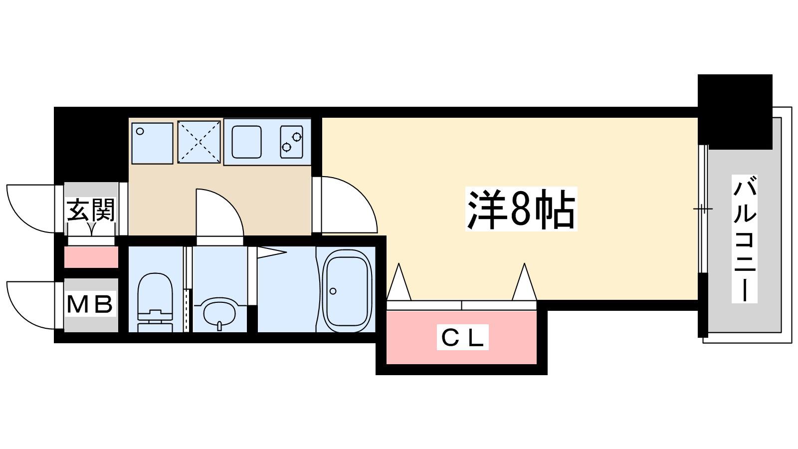 ラグゼ新大阪イーストⅡ(1K/12階)の間取り写真
