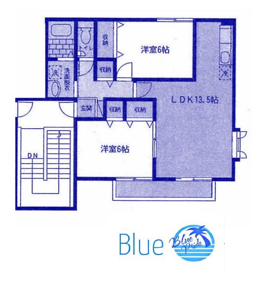 VILLA KNIGHT A(2LDK/2階)の間取り写真