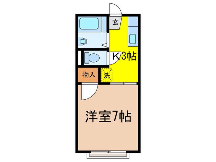コーポラス双葉(1K/2階)の間取り写真