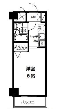 ライフシティ(1K/4階)の間取り写真