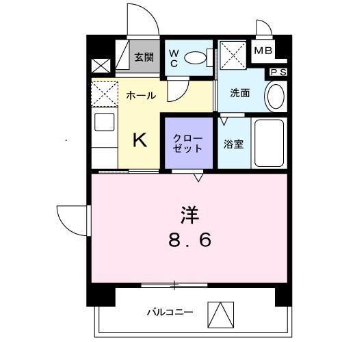 クラール南町田(1K/3階)の間取り写真