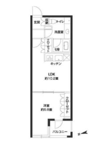 パークキューブ銀座イースト(1LDK/5階)の間取り写真