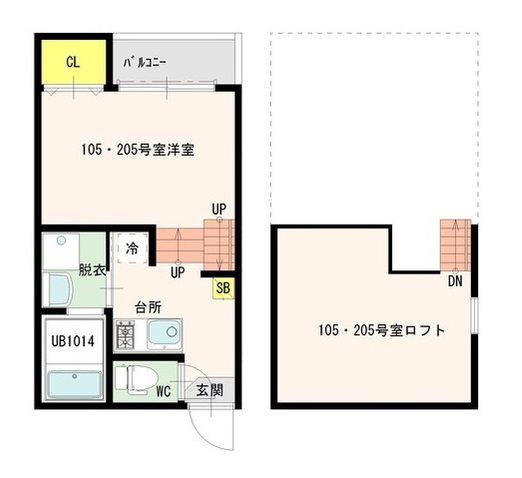 STADE DE LA MAISON(1K/2階)の間取り写真