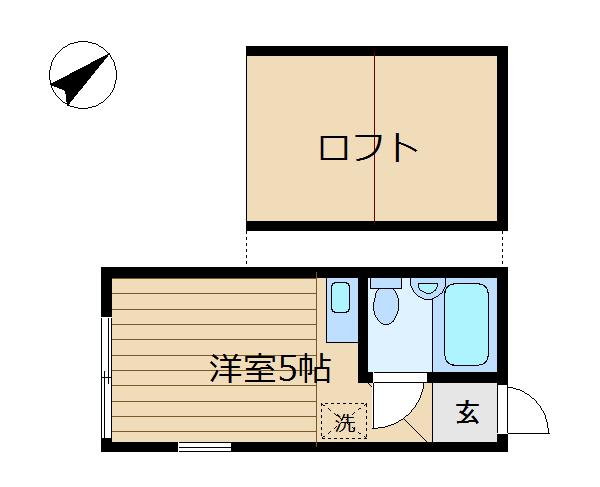 フラット荏田(ワンルーム/1階)の間取り写真