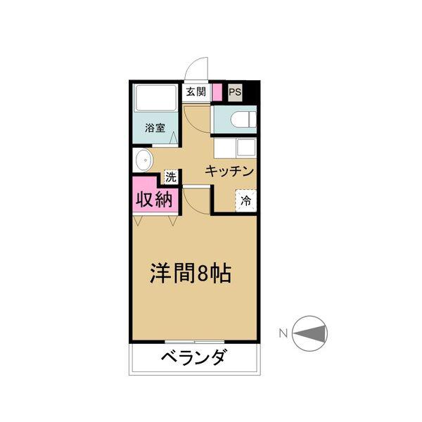 キャノンピア鶴舞(1K/3階)の間取り写真
