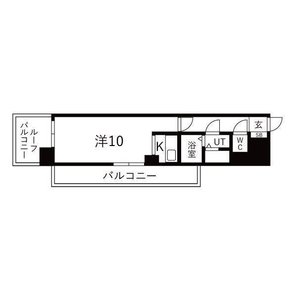 ネオハイツ勾当台(ワンルーム/3階)の間取り写真