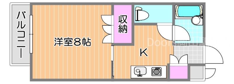 シャトー武本(1K/1階)の間取り写真