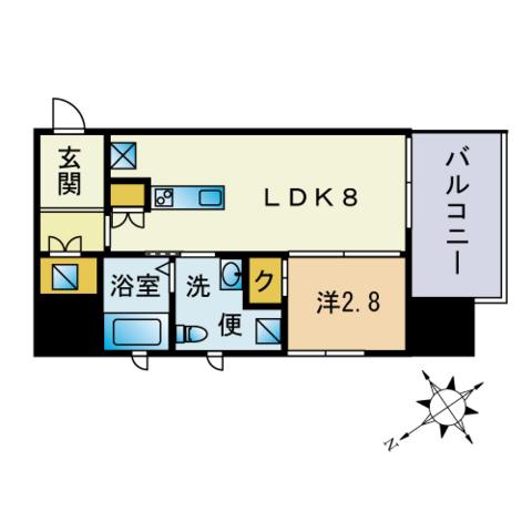 ANDON(1DK/6階)の間取り写真