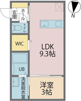 PARABOLICA(1LDK/2階)の間取り写真