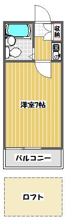 ジュネエトワール柏(1K/1階)の間取り写真