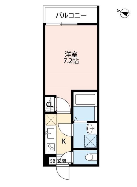 ビレッタ千住元町(1K/1階)の間取り写真