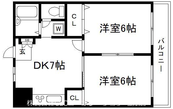 フローラルビュー(2DK/2階)の間取り写真