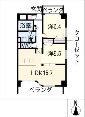 ACCESS TOWN(2LDK/3階)の間取り写真