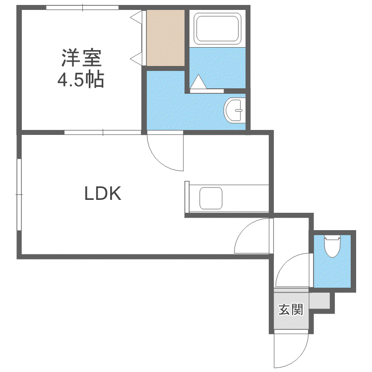ヒールコート(1LDK/2階)の間取り写真
