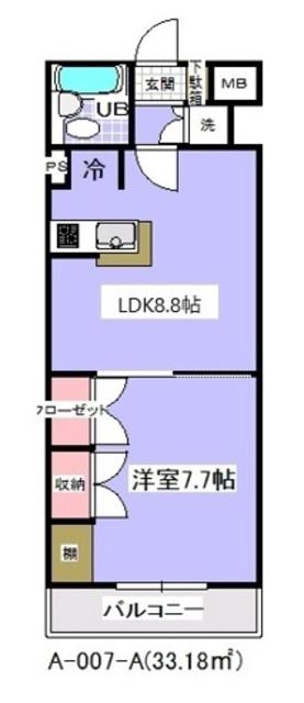 ローズマンションA7番館(1LDK/3階)の間取り写真