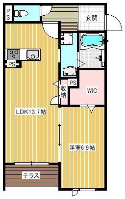 カーサ エスト(1LDK/1階)の間取り写真