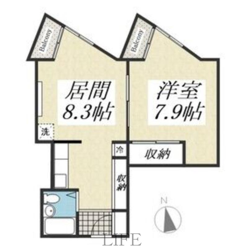 平岸パークマンション(1LDK/6階)の間取り写真